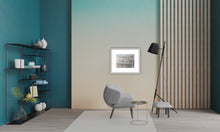 Load image into Gallery viewer, Mixed Media Abstract Seascape Overpainted Photograph - Blue, Grey and Yellow