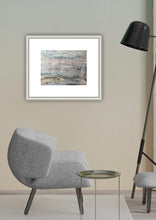 Load image into Gallery viewer, Mixed Media Abstract Seascape Overpainted Photograph - Blue, Grey and Yellow
