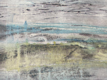 Load image into Gallery viewer, Mixed Media Abstract Seascape Overpainted Photograph - Blue, Grey and Yellow