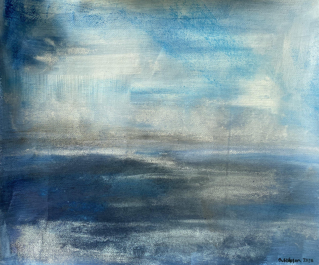 Ocean - original mixed media seascape painting (acrylic and soft pastel) on canvas paper - Orla Gilkeson Art
