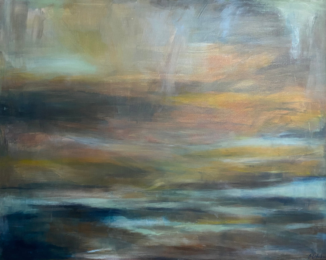 Abstract Seascape Painting 'The Blues of Daybreak.'